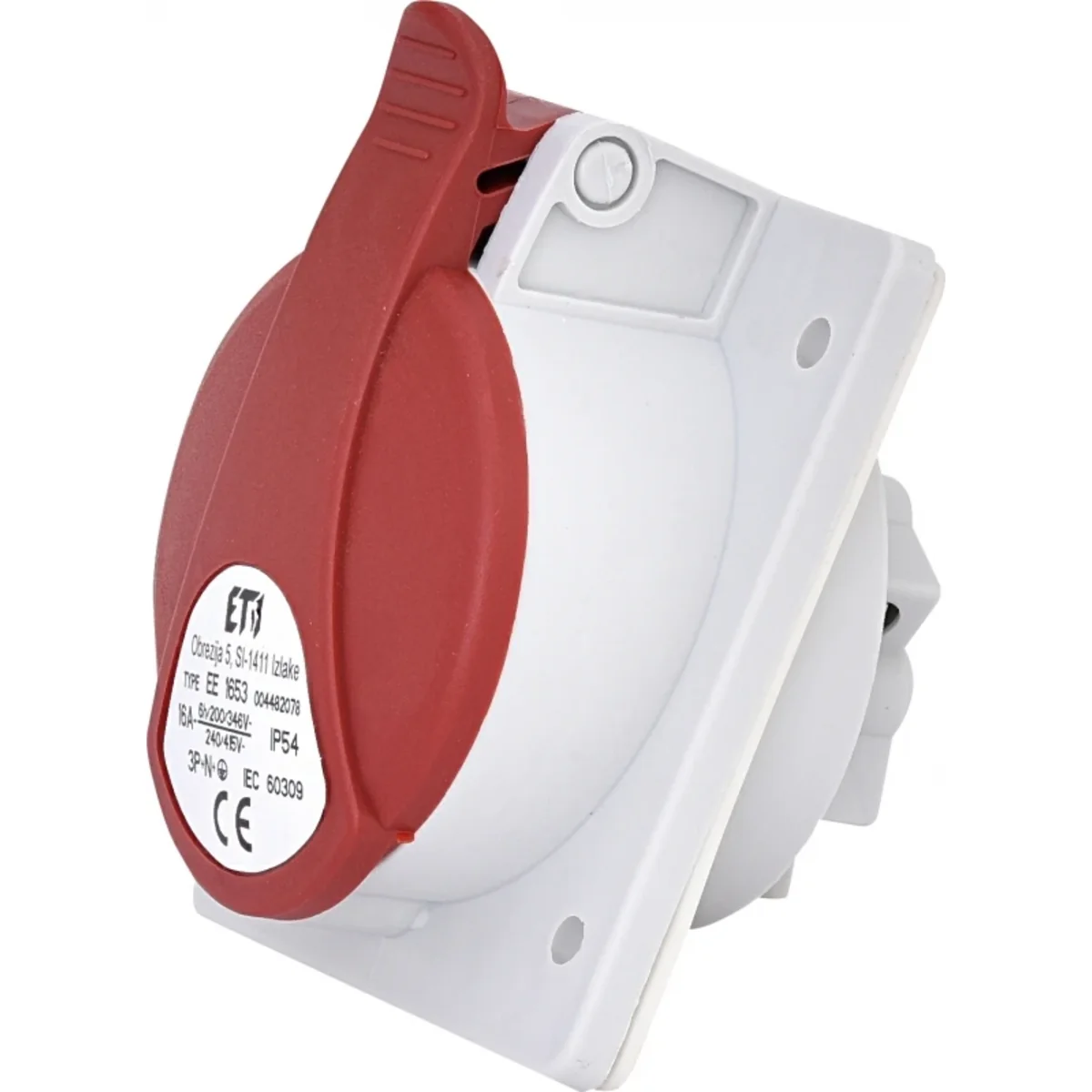 EE 1653 16A, 400V, 3P+N+PE, Gniazdo tablicowe, IP54 004482078