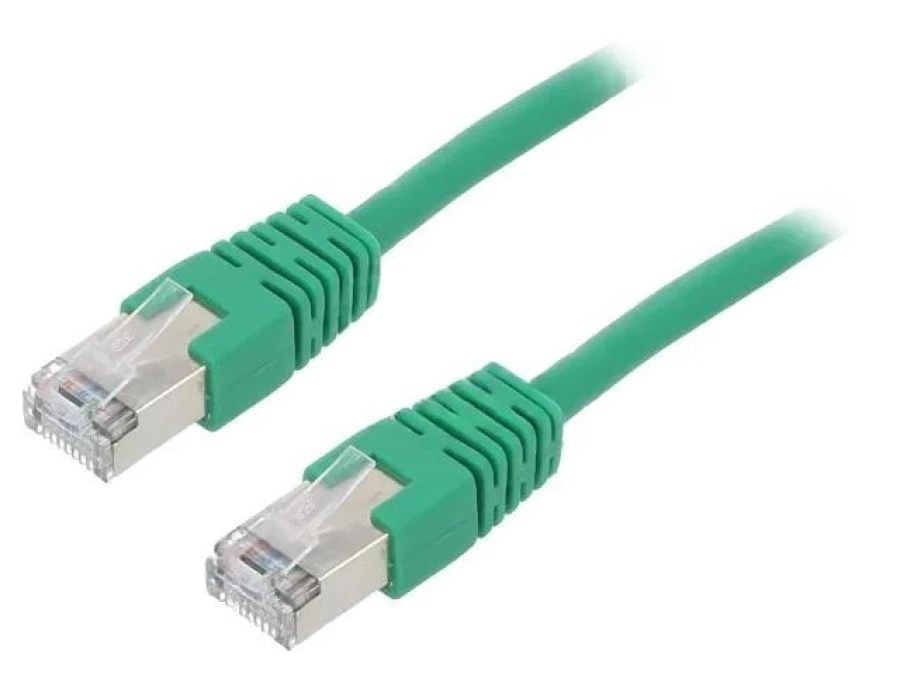 Patch cord F/UTP, Cat 5e, wtyk RJ45 z obu stron, linka, CCA, 0,5m PP22‑0.5M/G