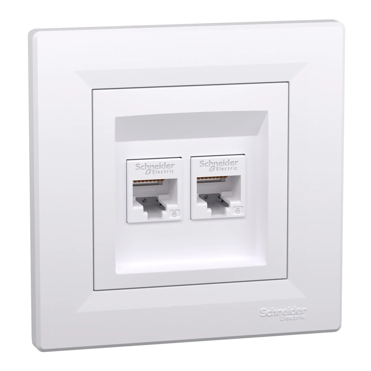 ASFORA Gniazdo komputerowe RJ45 2x kat.6 UTP białe EPH4800121