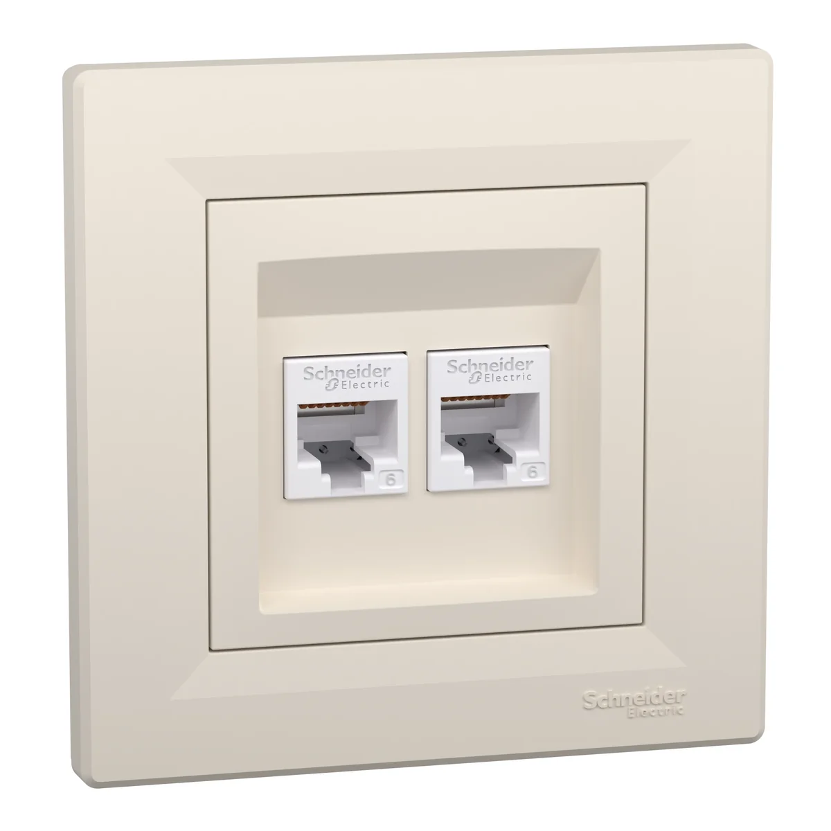 ASFORA Gniazdo komputerowe RJ45 2x kat.6 UTP kremowe EPH4800123