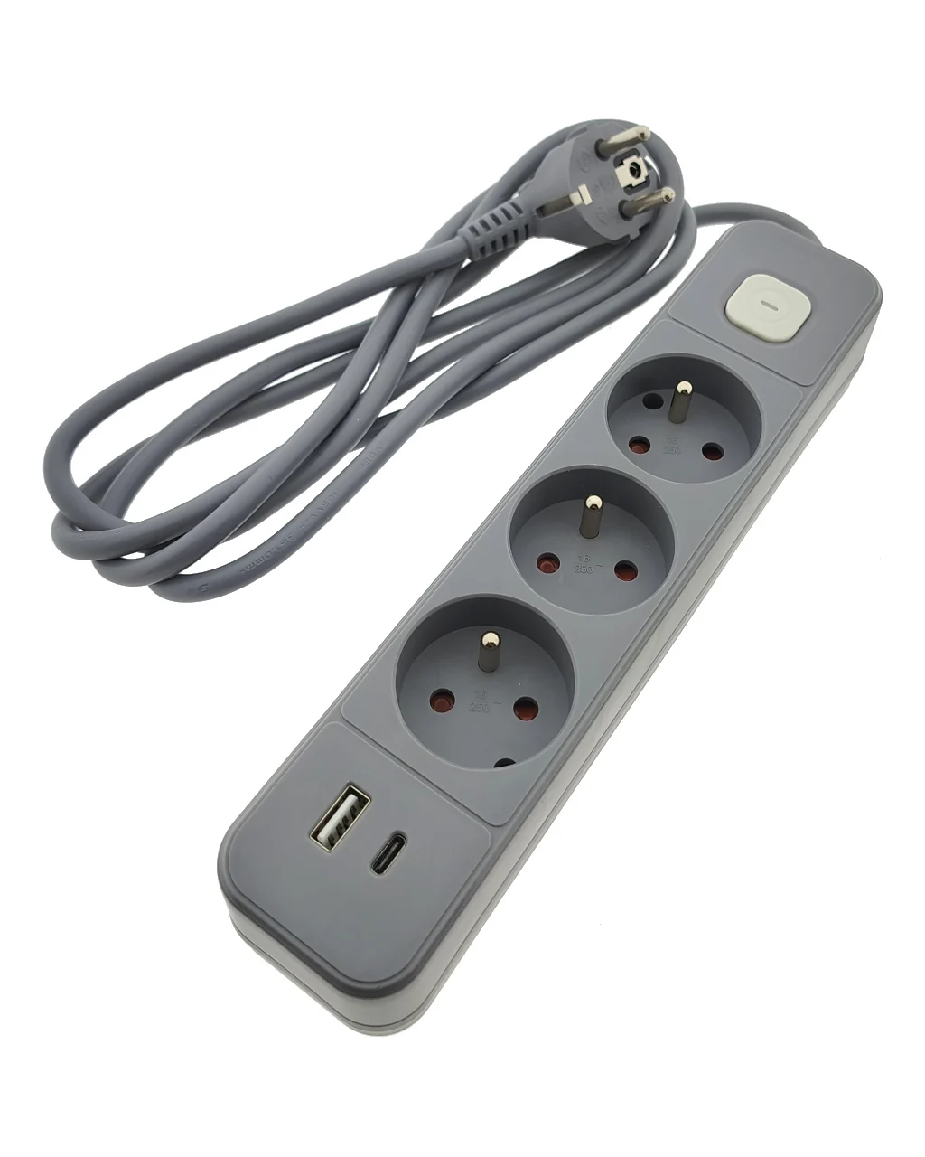 Prodlužovací kabel 3 zásuvky 2m QTECQ-417F s vypínačem