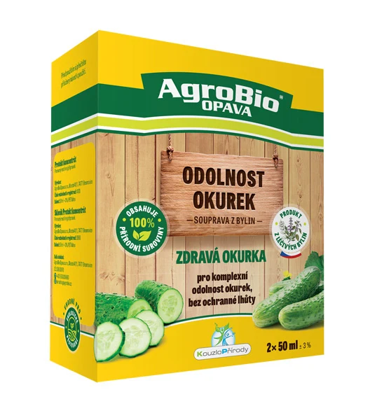 Přípravek pro odolnost okurek AGROBIO Zdravá Okurka 2x50ml – rozbaleno – expirace 11. 3. 2026