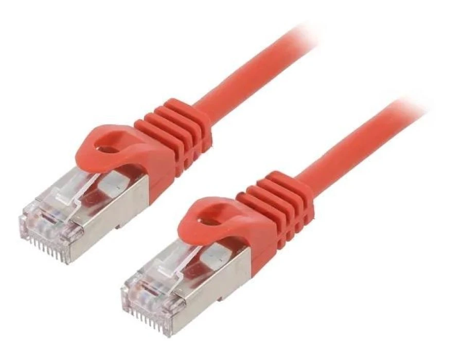 Patch cord F/UTP, Cat 6, RJ45 wtyk z obu stron, linka, CCA, 0,5m, PVC, czerwony PP6‑0.5M/R