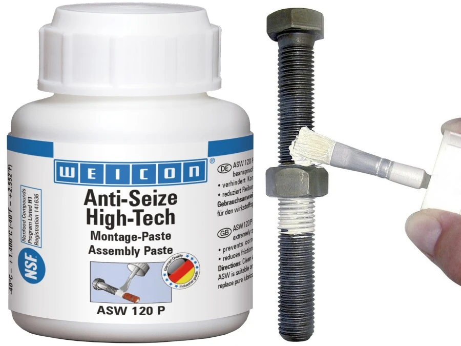 Pasta montażowa do gwintów Anti‑Seize ‑120g / Pasta smarująca i antyadhezyjna niezawierająca metalu / WEICON GERMANY