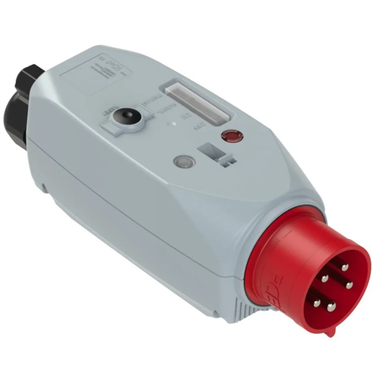 Wtyczka CEE ze zwrotnicą faz z ochroną silnika, z lampką sygnalizacyjną ze wskaźnikiem wirowania 32A 3P+Z+N 400V 50/60Hz 6h IP44 (zakres ustawień:12-16A; stycznik(AC3): 7,5 Kw) 5572516000