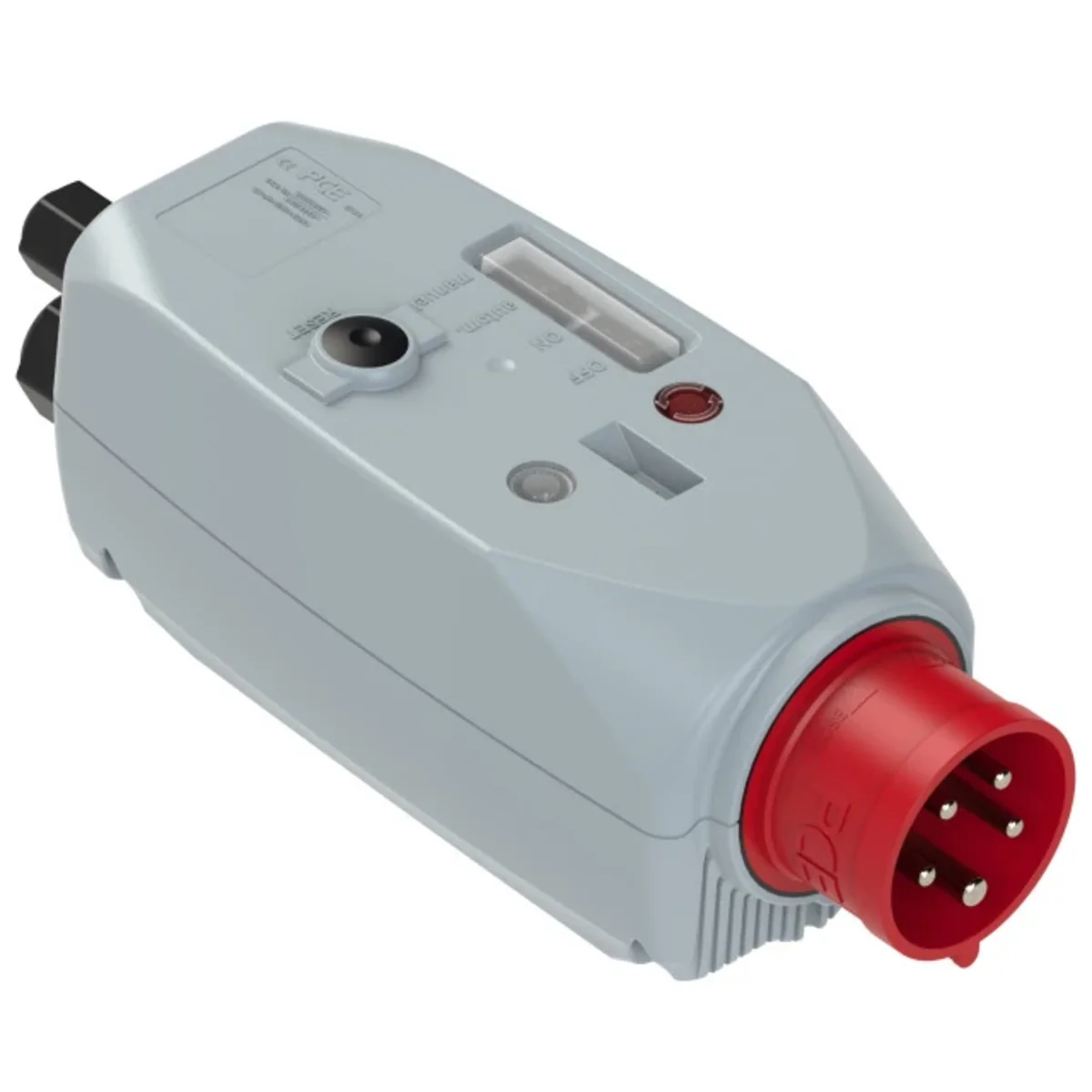 Wtyczka CEE ze zwrotnicą faz z ochroną silnika, z lampką sygnalizacyjną ze wskaźnikiem wirowania 16A 3P+Z+N 400V 50/60Hz 6h IP44 (zakres ustawień: 1,0-1,6A; stycznik(AC3): 4,0 Kw) 5571501000