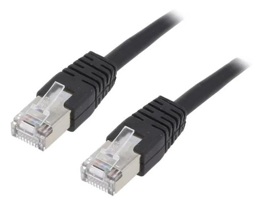 Patch cord F/UTP, Cat 5e, RJ45 wtyk z obu stron, linka, CCA, 2m PP22‑2M/BK