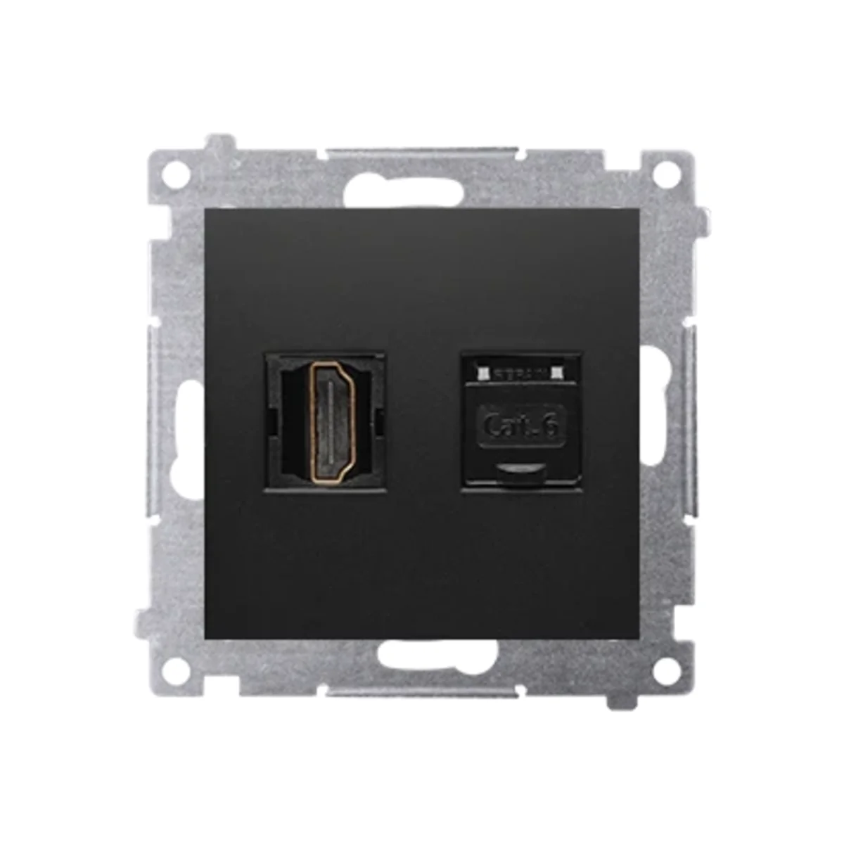 Simon 54 WMDH-01xxx1-049 Gniazdo HDMI + RJ45 kat.6. (moduł); czarny DGHRJ45.01/49