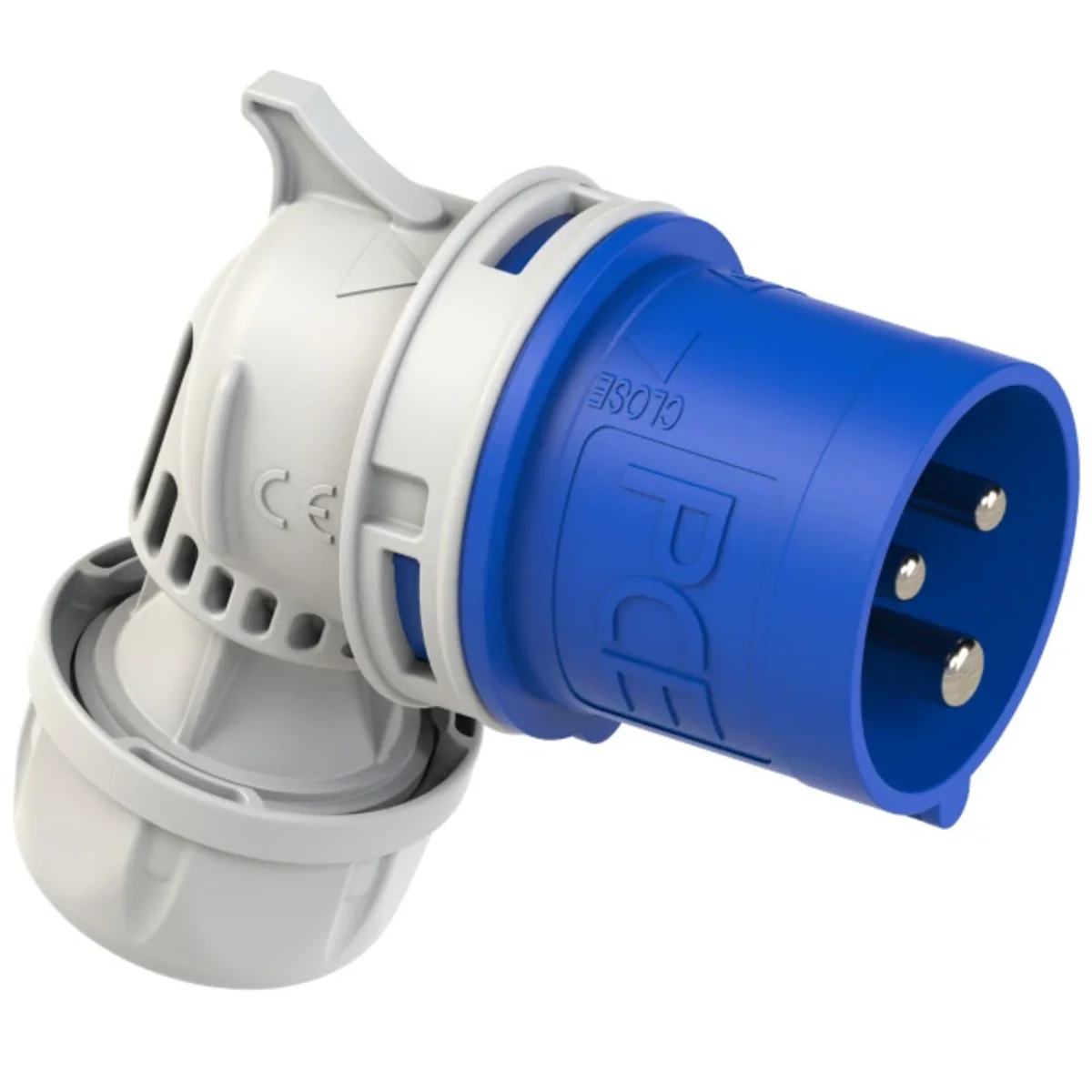 Wtyczka kątowa TWIST 16A 2P+Z 230V 50/60Hz 6h IP44, styki niklowane 8013-6V