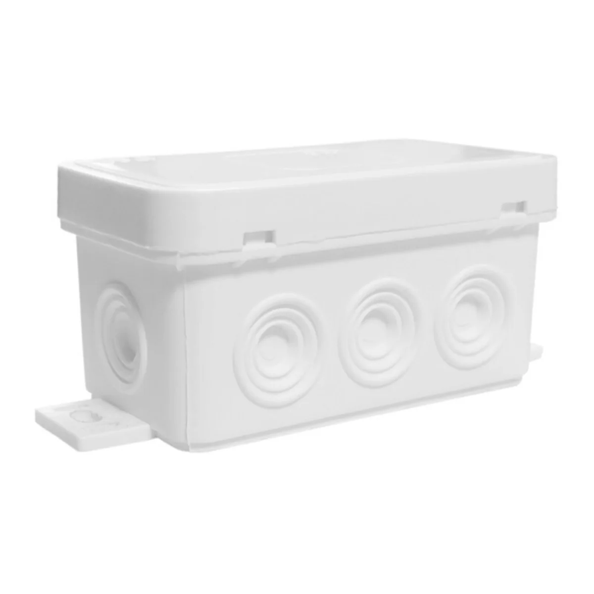 V8 Puszka elastyczna natynkowa 8-wlotowa z osłabieniami 80x45x41mm IP54 klik-klak biała 038-01