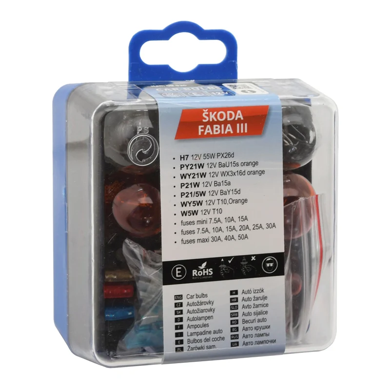 Sada autožárovek H7 ŠKODA FABIA III COMPASS – rozbaleno – poškozený obal