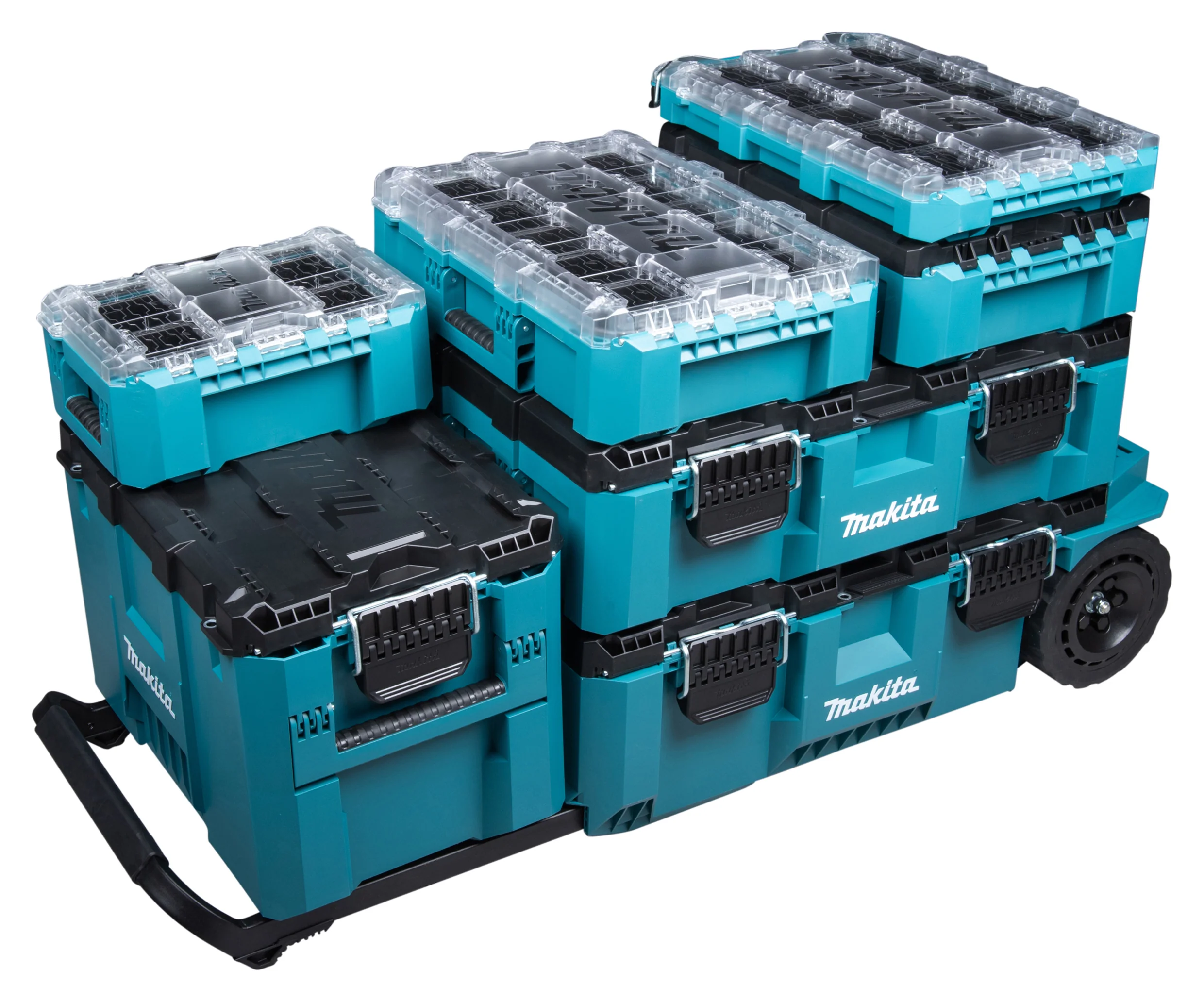 MAKITA Komplet 7 walizek, skrzynek, organizerów MAKTRAK