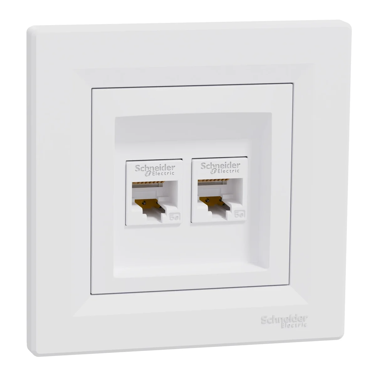 ASFORA Gniazdo komputerowe 2x RJ45 kat.5e UTP białe EPH4400121