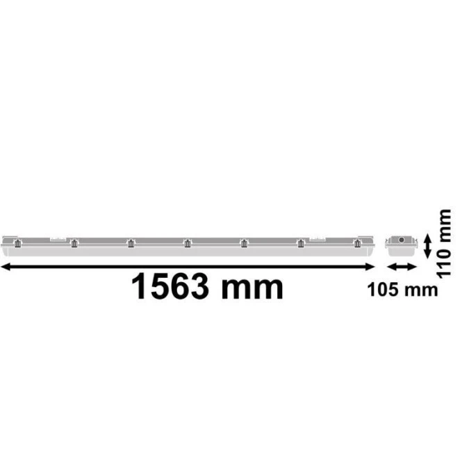 Oprawa Lampa Hermetyczna LED Pyłoszczelna 150cm 2xT8 G13 IP65 OHLD‑258 HERSO Lumiled