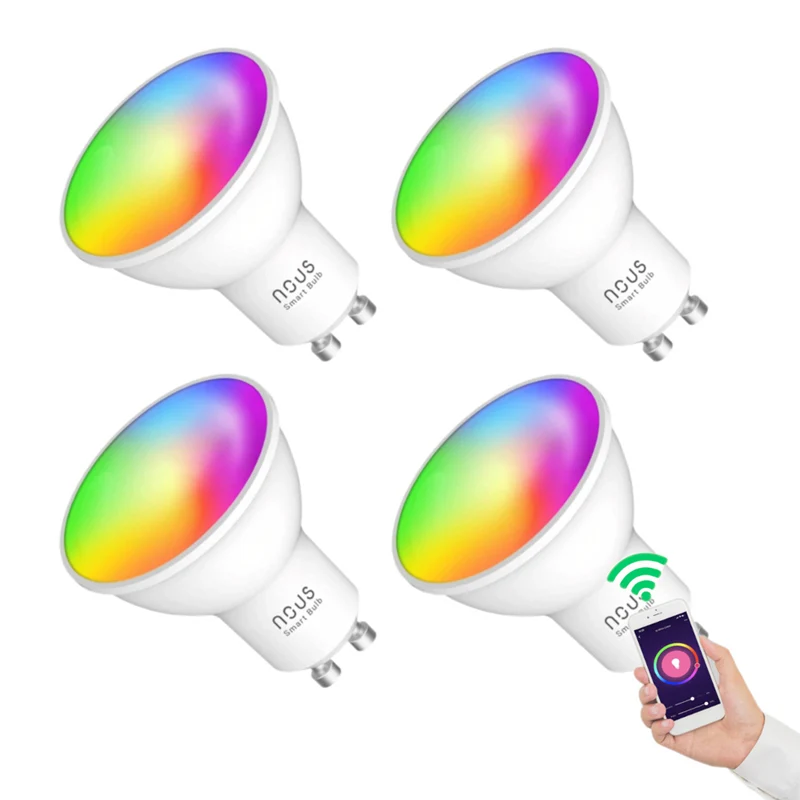 Smart LED žárovka GU10 4,5W RGB NOUS P8/4pack WiFi Tuya sada 4ks – rozbaleno