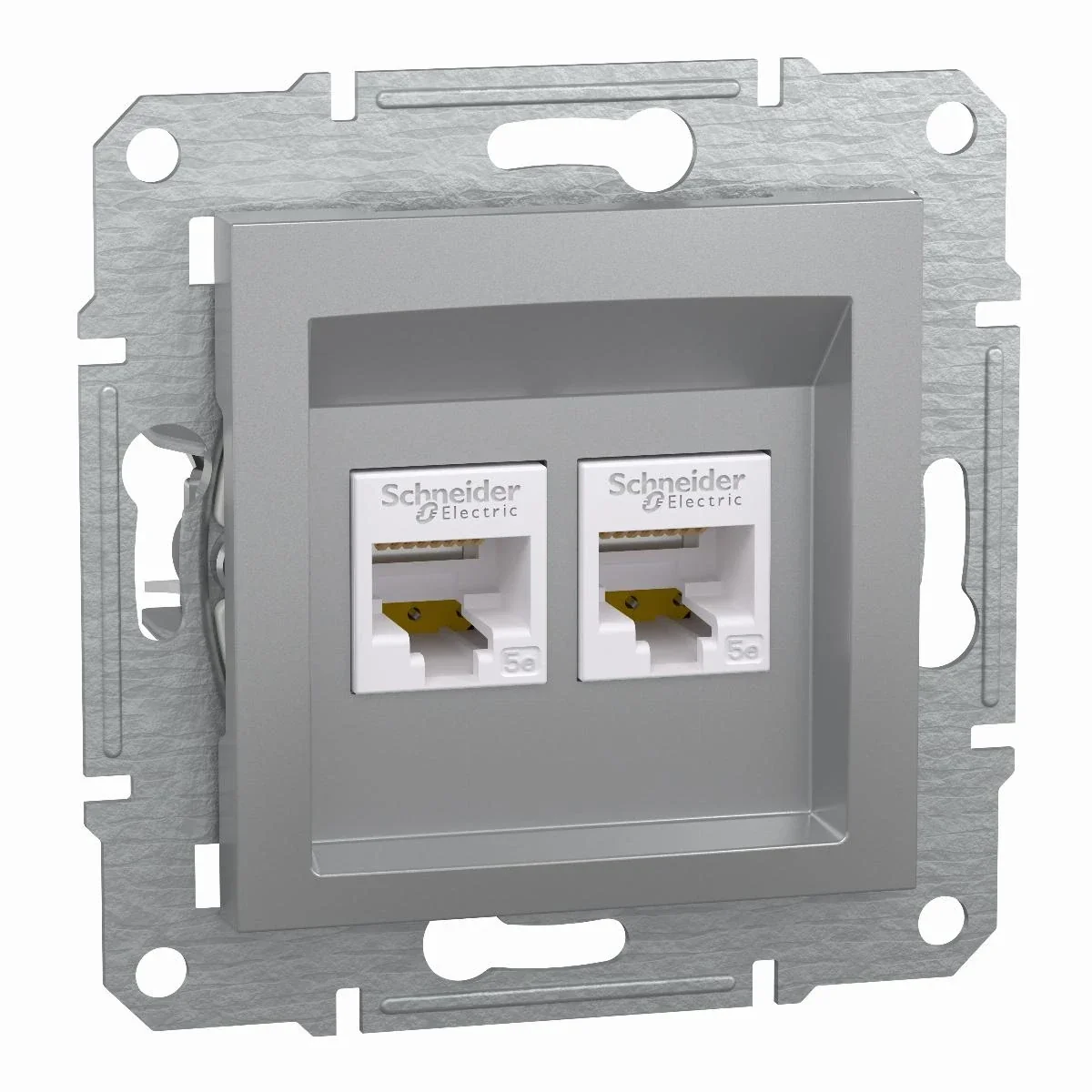 ASFORA Gniazdo komputerowe 2x RJ45 kat.5e UTP bez ramki aluminium EPH4400161