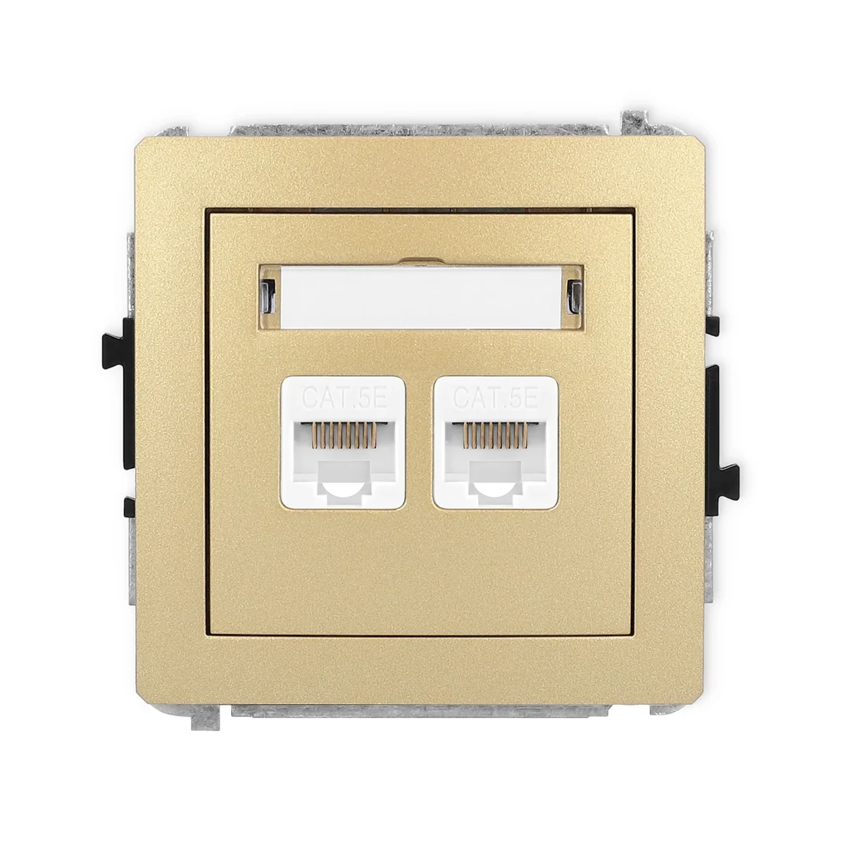 DECO Mechanizm gniazda komputerowego podwójnego 2xRJ45, kat. 5e, 8-stykowy złoty 29DGK-2