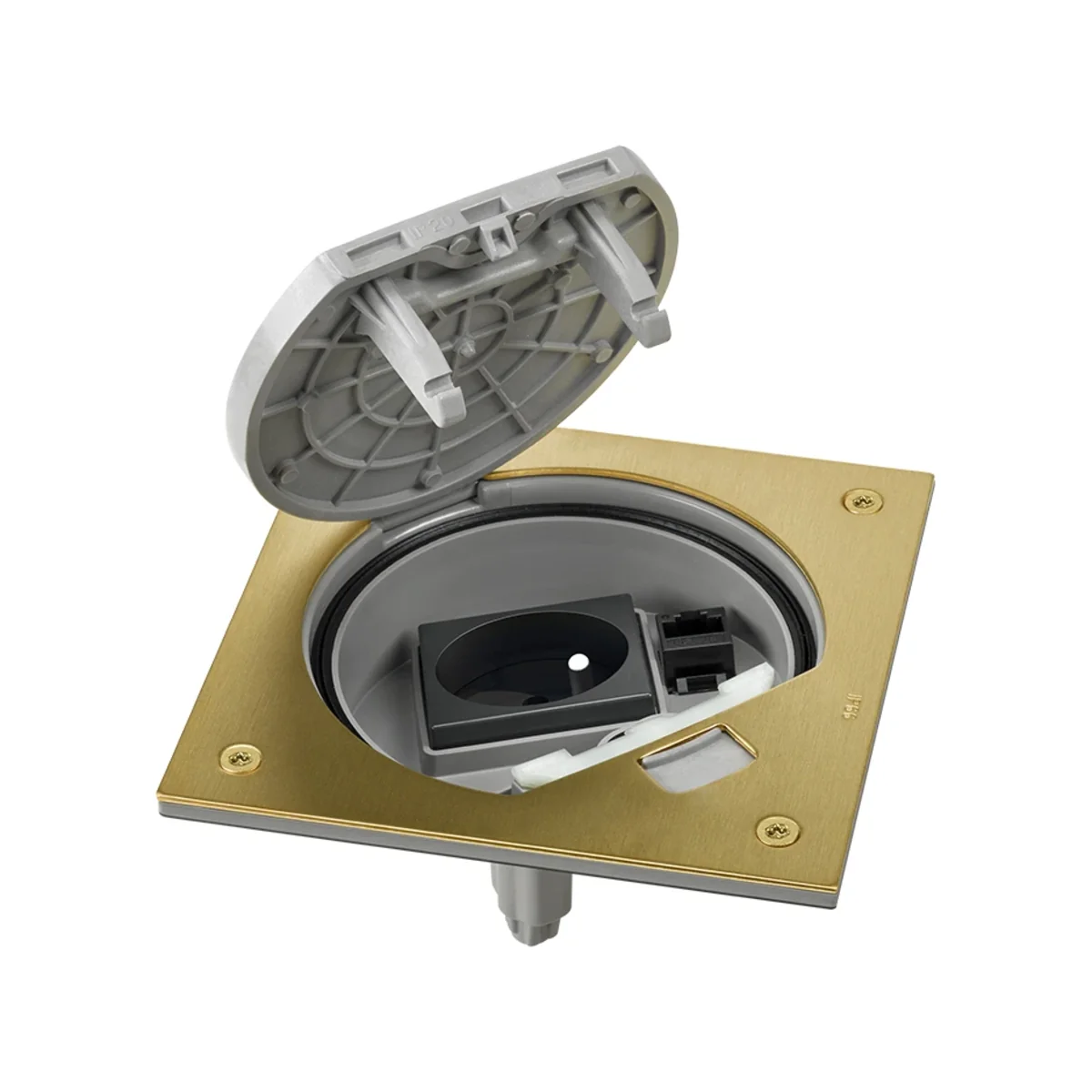 Simon Connect TSC-KSE26U-23-71 Wkład z pokrywą, z gn.+ RJ45 kat.6 UTP; mosiądz KSE26U/23/71