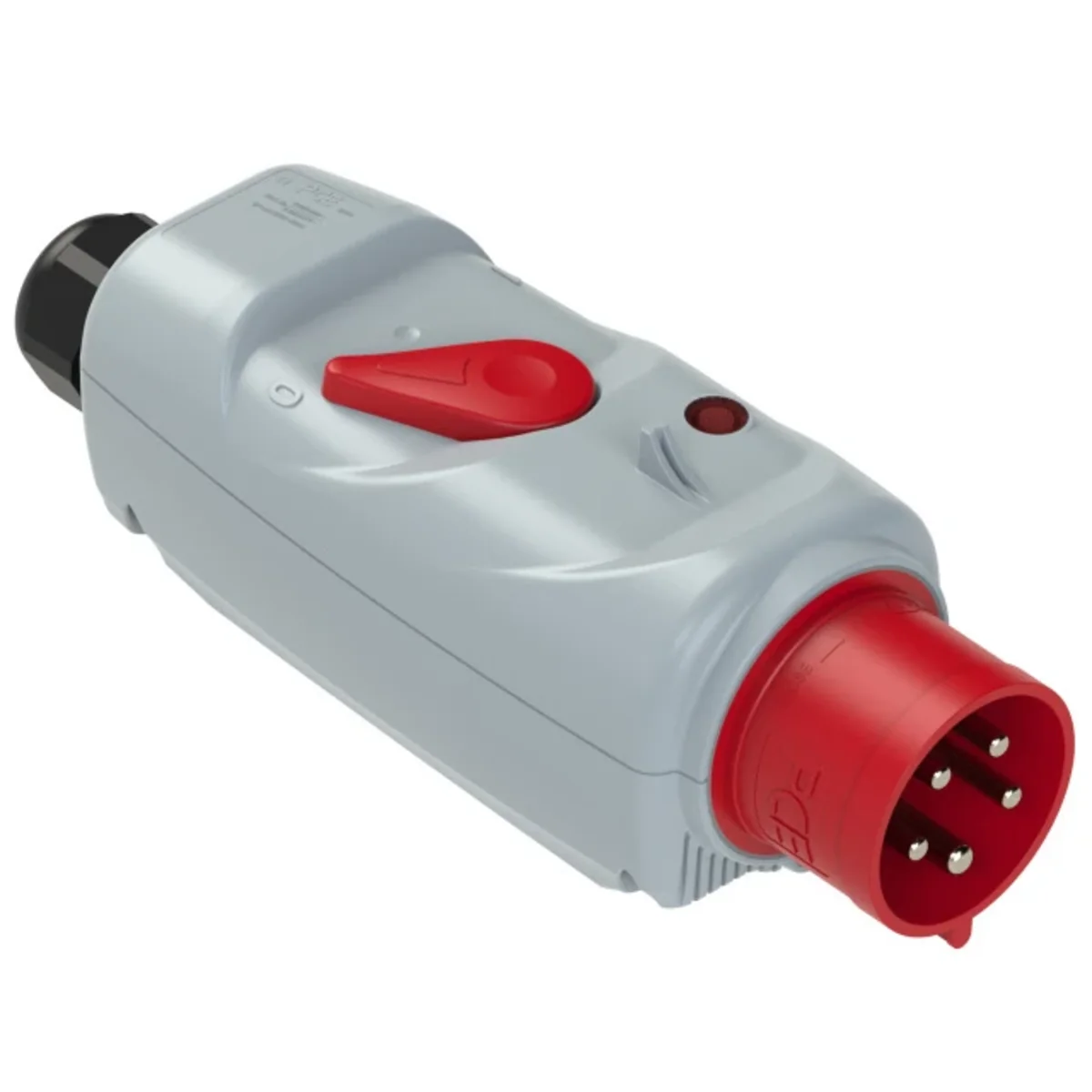 Wtyczka CEE zwrotnica faz z ochroną silnika PKZM0 i wskaźnikiem wirowania POLA 32A 3P+Z+N 400V 50/60Hz 6h IP44 (zakres ustawień: 6,3-10A; dławica kablowa: M32) 547251003