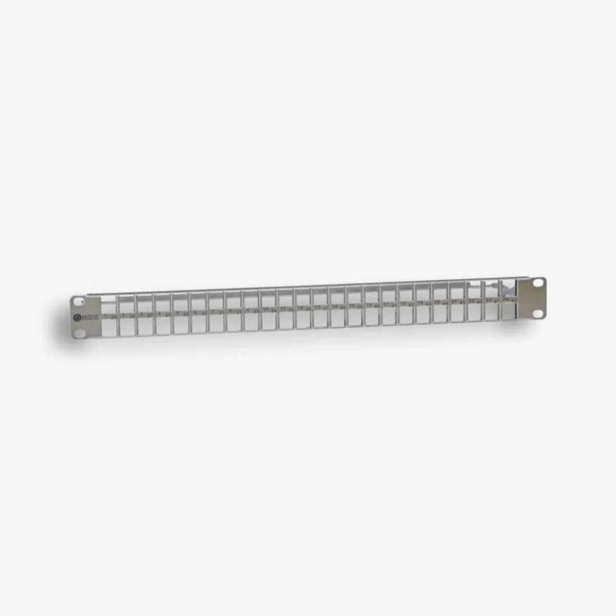 Panel 19 48 x RJ45 STP (1U) do gniazd beznarzędziowych, ekranowany, nieuzbrojony, z półką; (EM/3012KHNS-48S) EM/3012KH-S48