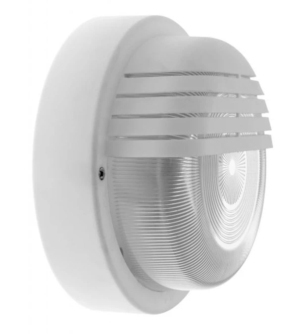 Oprawa LAGUNA, E27, 100W, biała‑polipropylen, klosz przeźroczysty‑szkło, IP44, przysłona plastikowa A2740