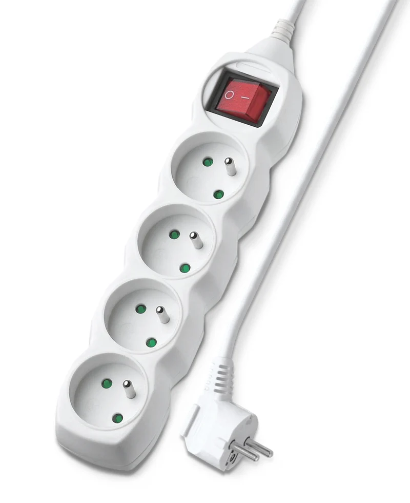 Prodlužovací kabel 4 zásuvky 2m GETI GEC42S s vypínačem