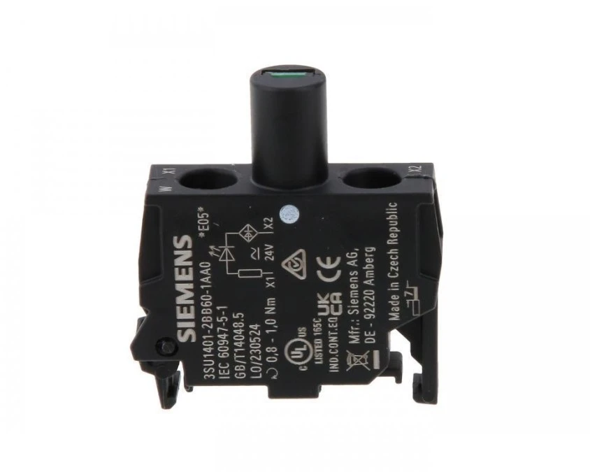 Oprawka blok LED biały 24V AC‑DC montaż w obudowie przył śrubowe SIRIUS ACT 3SU1401‑2BB60‑1AA0