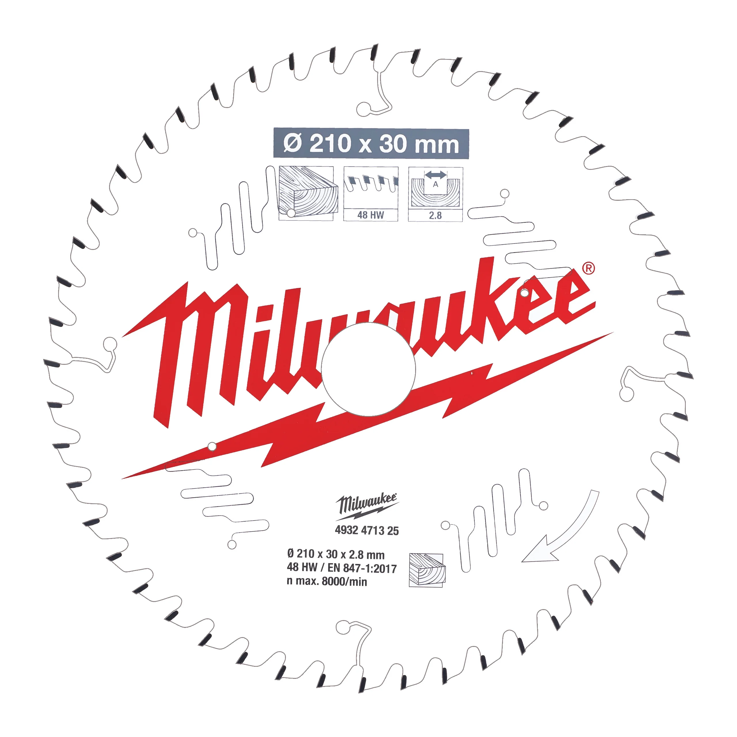 Milwaukee Tarcza pilarska 210X30X2.8X48ATB