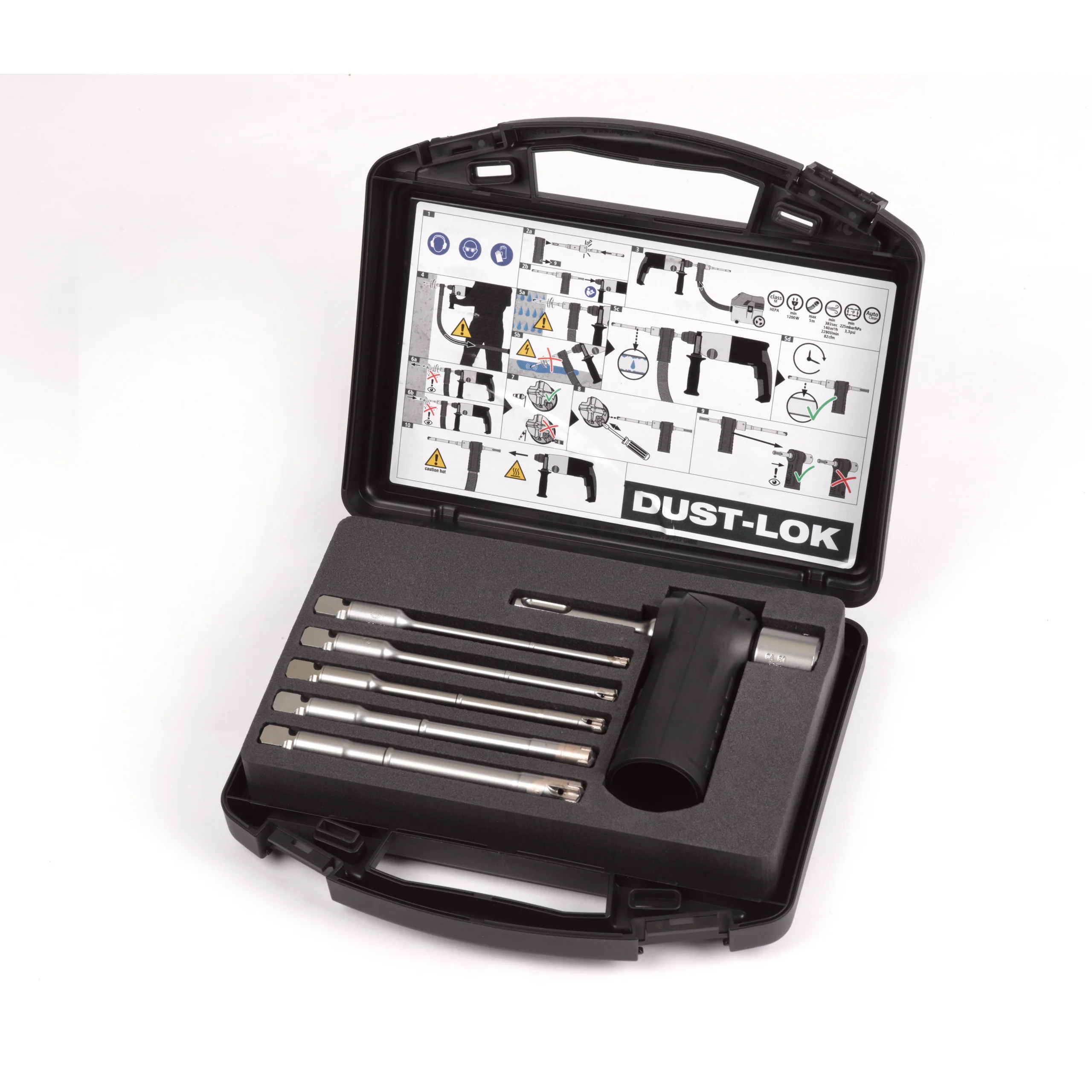 Milwaukee Zestaw wierteł SDS-Plus z odpylaniem 6 szt. 2 xØ6 /8×146 mm/1xØ10×146 mm/1 x uchwyt z podłączeniem do odkurzacza