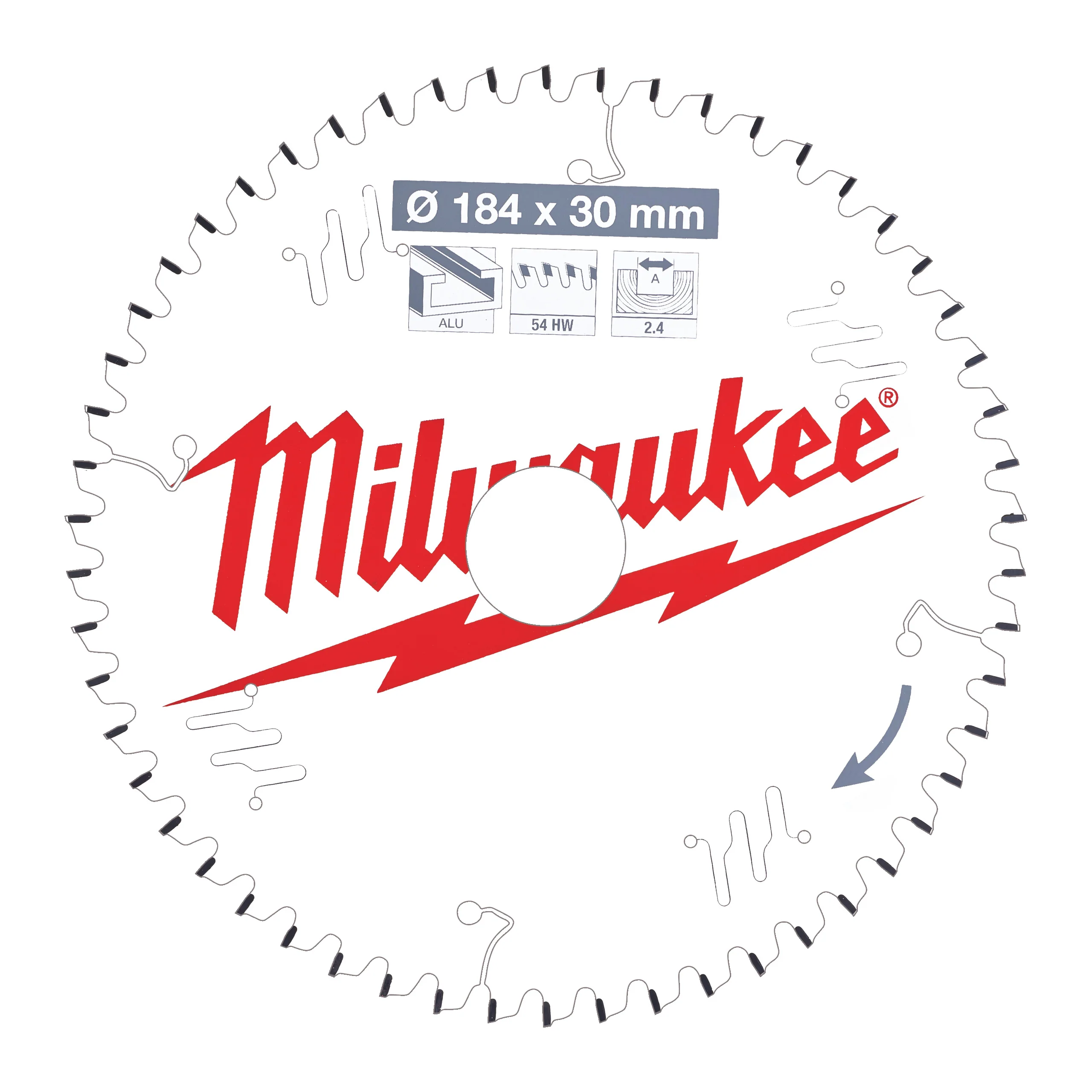 Milwaukee Tarcza pilarska ALU184X30X2.4X54TF NEG.