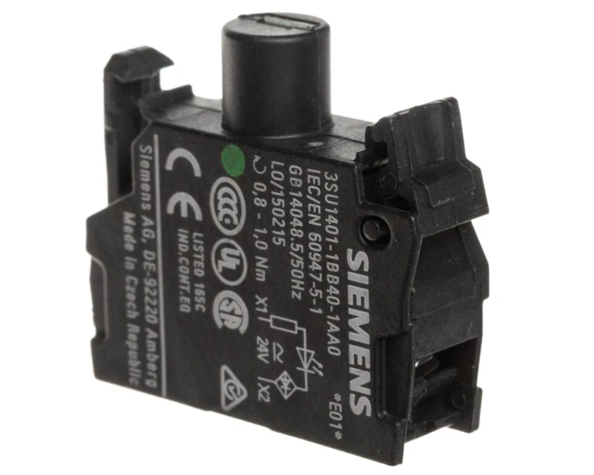 Oprawka blok LED zielony 24V AC‑DC montaż czołowy przył śrubowe SIRIUS ACT 3SU1401‑1BB40‑1AA0
