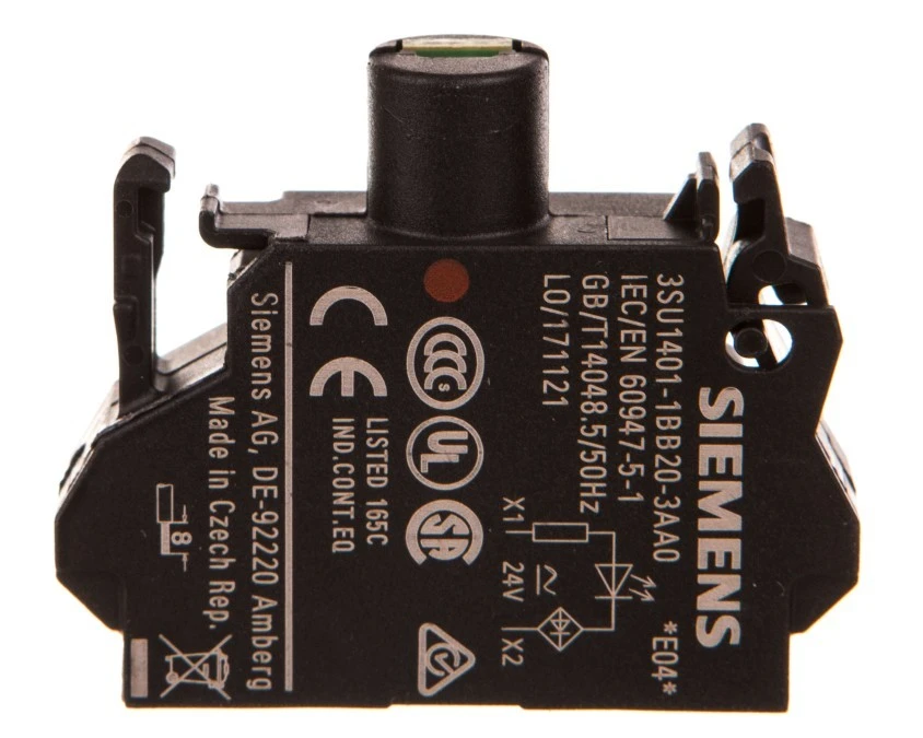 Oprawka blok LED czerwony 24V AC‑DC montaż czołowy przył sprężynowe SIRIUS ACT 3SU1401‑1BB20‑3AA0