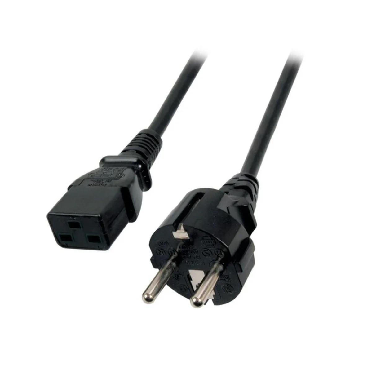 Kabel zasilający Schuko 180° – C19 180° 3m czarny EK511.3