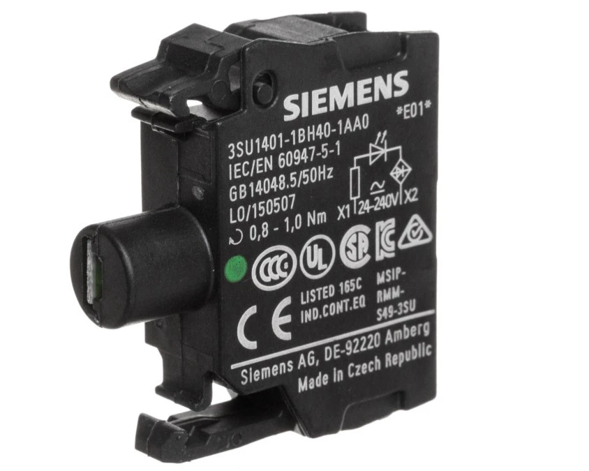 Oprawka blok LED zielony 24‑240V AC‑DC montaż czołowy przył śrubowe SIRIUS ACT 3SU1401‑1BH40‑1AA0