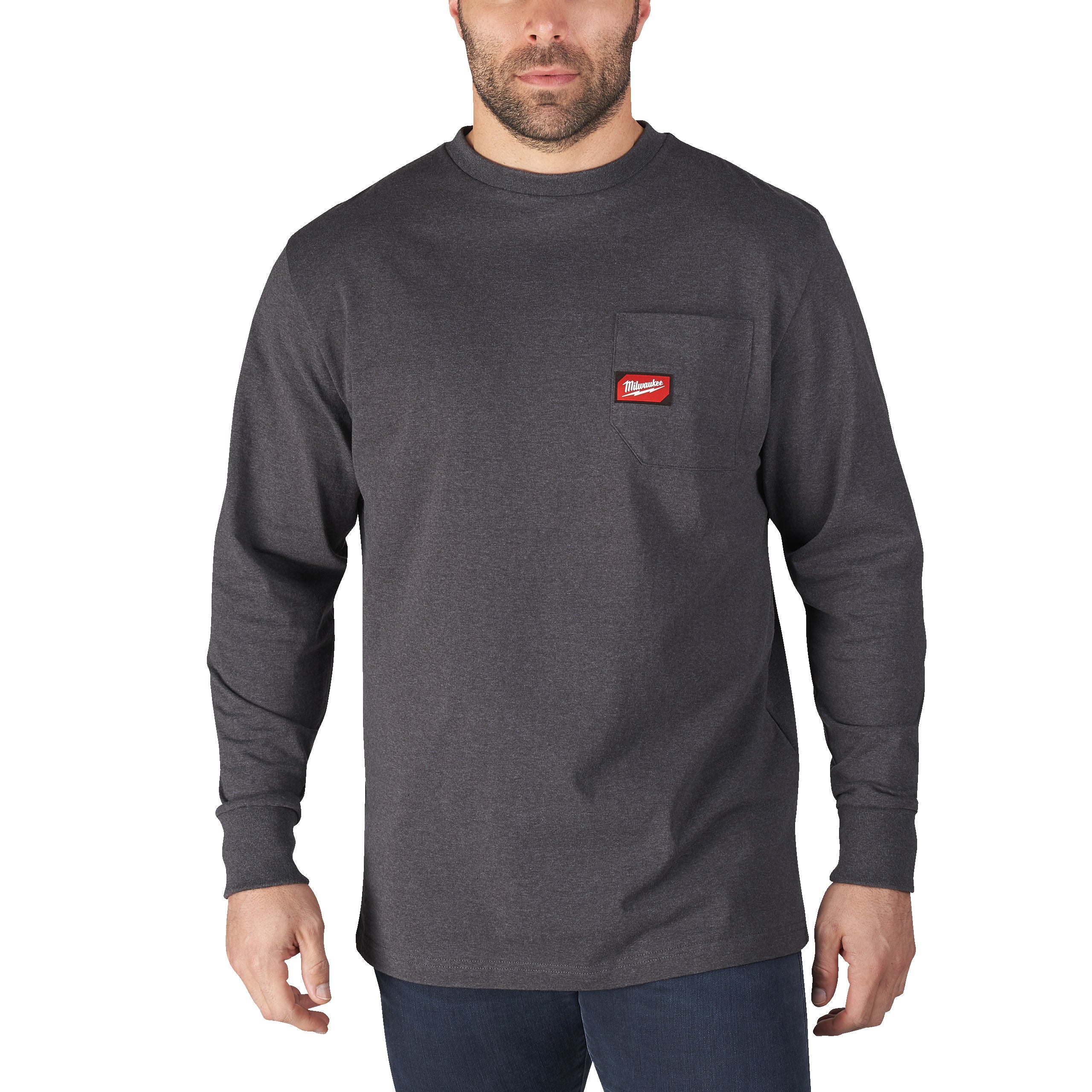 Milwaukee WTLSG-XL T-shirt z kieszonką z długim rękawem – szary