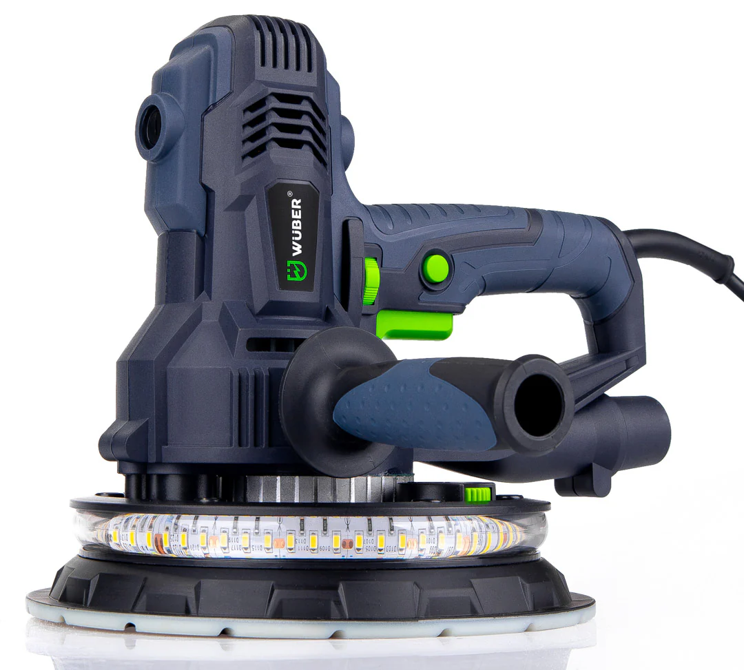 Szlifierka do gipsu 800 W PRO 180 mm LED +zestaw papierów WUBER