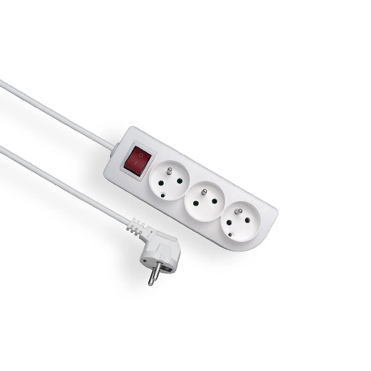 CLASSIC Przedłużacz przenośny 3 gniazda z/u wyłącznik 3m OMY 3×1 biały PSN-303W