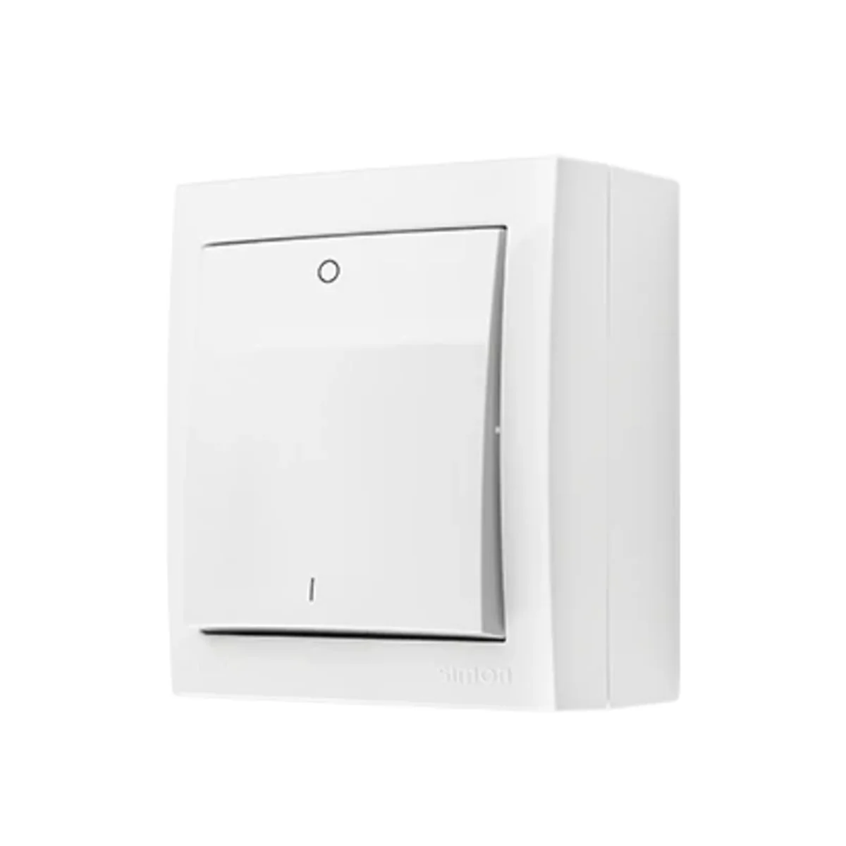 Simon Aquaclick WA-CW2xxxx-xx-11xx Łącznik dwubiegunowy natynkowy, IP44, 10AX, 250V~, zaciski śrubowe; biały ACW2/11