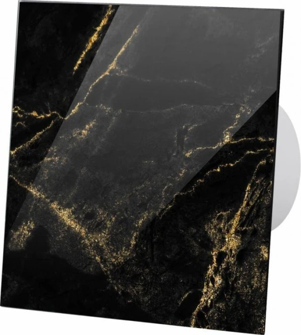 Panel szklany czarno‑złoty marmur