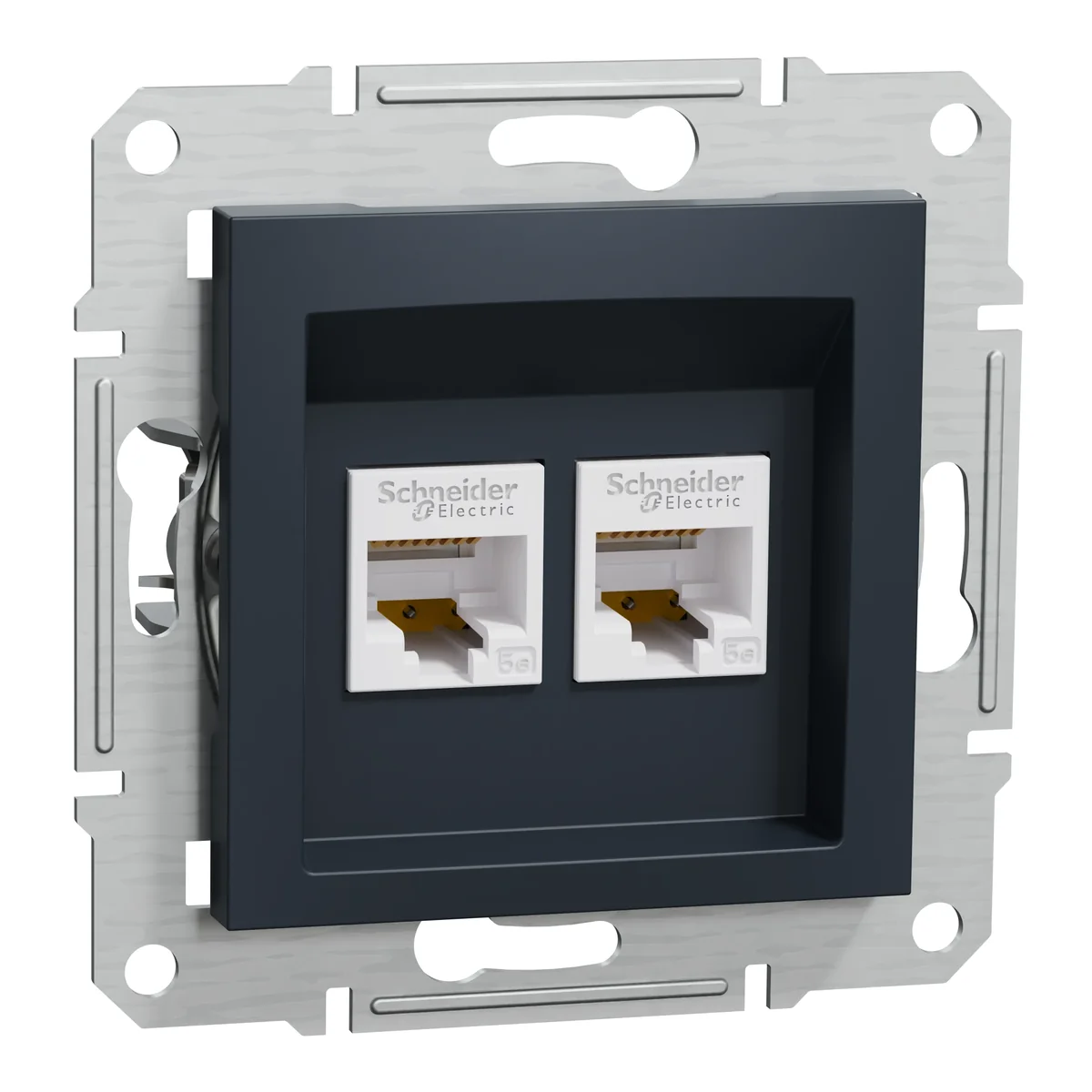 ASFORA Gniazdo komputerowe 2x RJ45 kat.5e UTP bez ramki antracyt EPH4400171