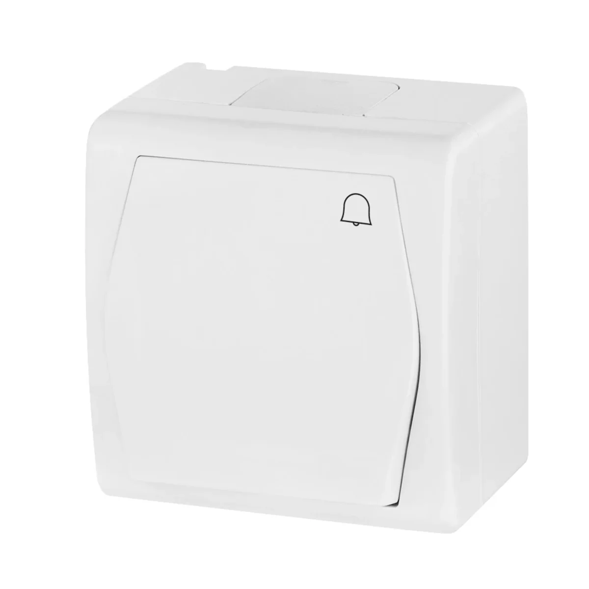 Łącznik natynkowy zwierny, dzwonek- biały, IP44 HERMES 1005-00