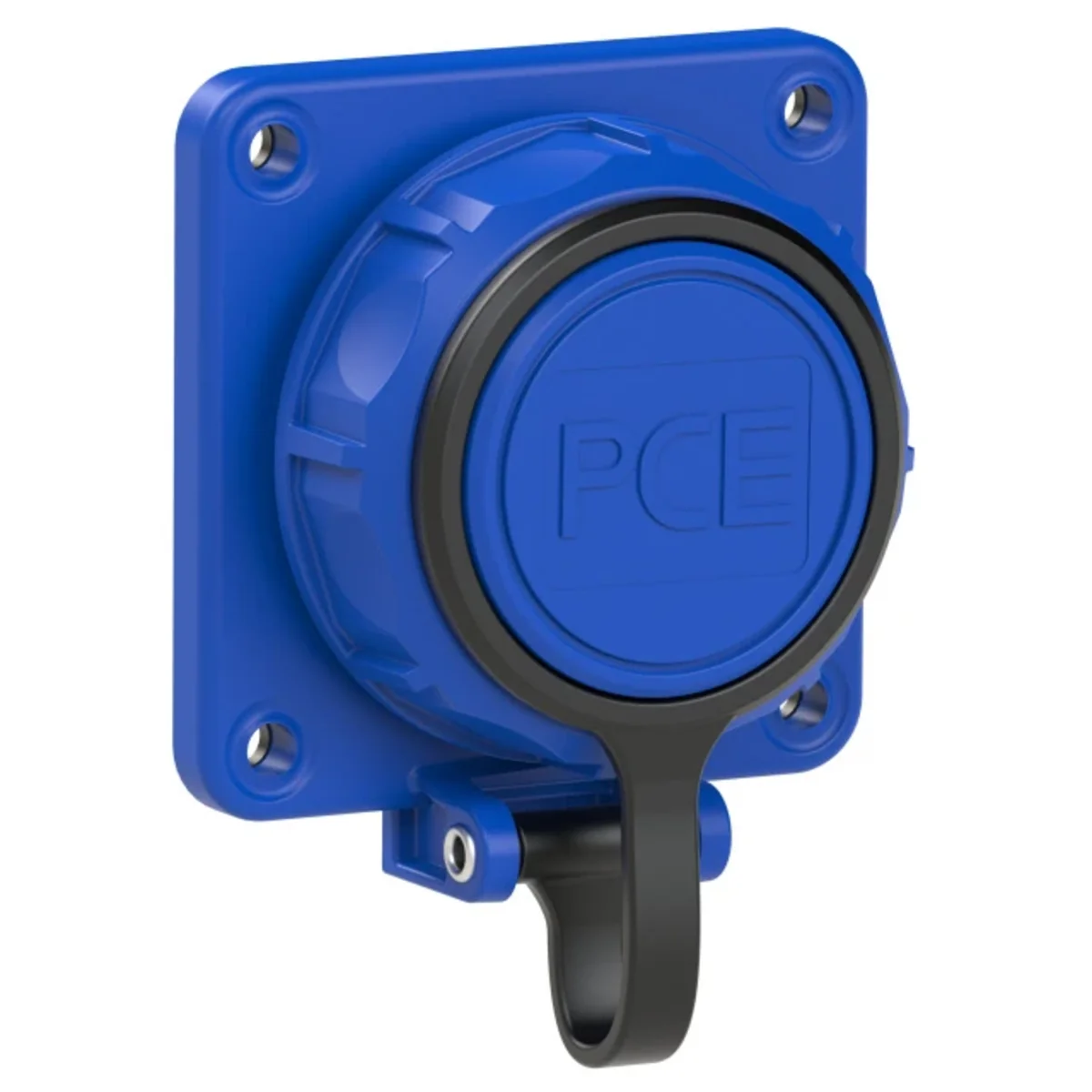 Gniazdo tablicowe NAUTILUS schuko z elastycznym połaczeniem pokrywy 16A 2P+Z 230V 50/60Hz IP66/68, tylne podłączenie, kołnierz 75X75, styki niklowane 20351-8B